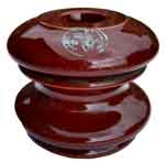 Brown overhead electrical supply insulator